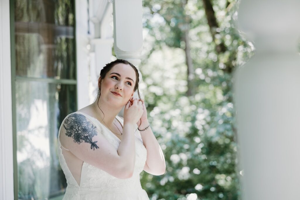 Wedding photographer documenting bride getting ready in Vancouver WA