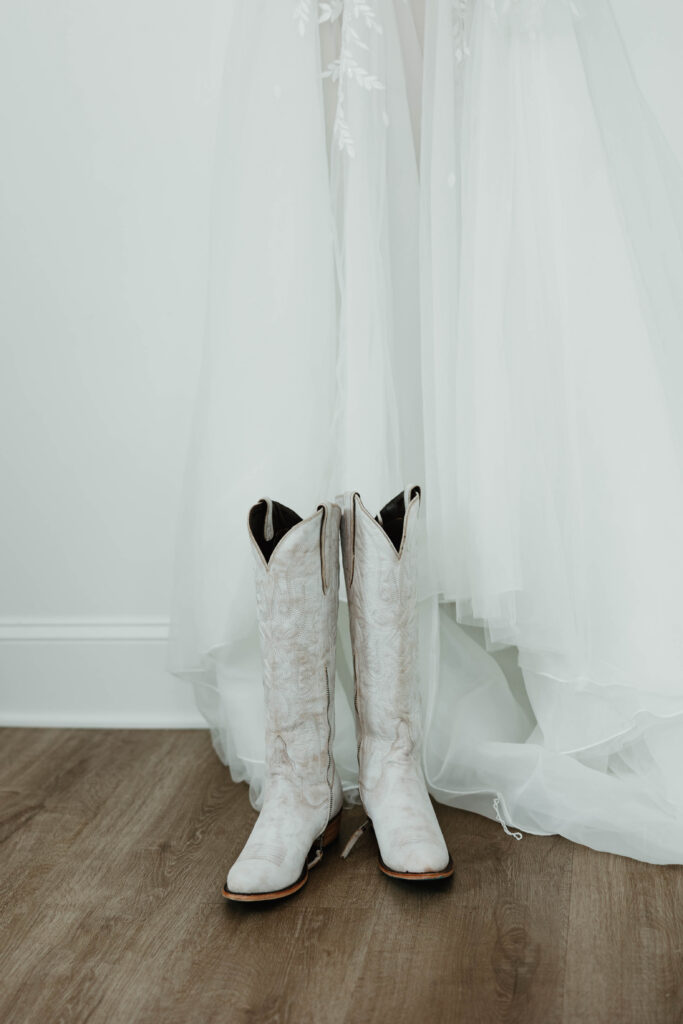 Close up of bride's wedding dress details at Mount Peak Farm Enumclaw Washington wedding